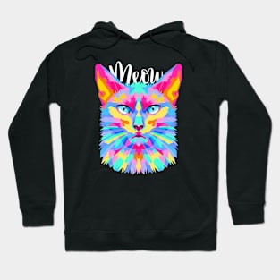 Meow Cute Colorful Cat Hoodie